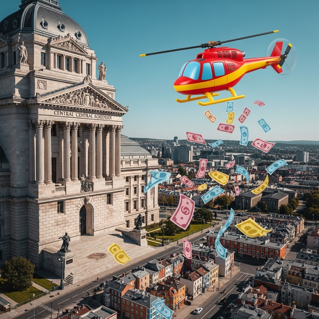 Helikopter z pieniędzmi: kiedy bank centralny zrzuca gotówkę